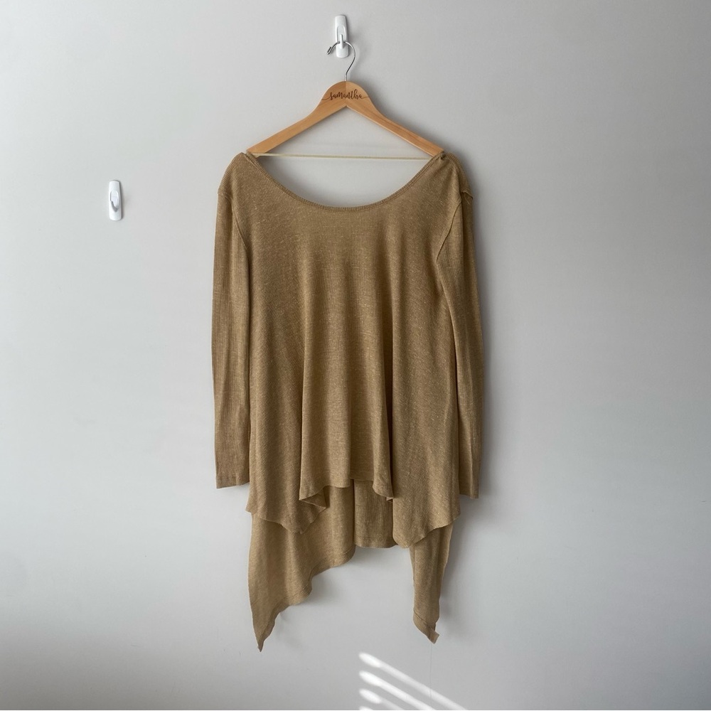 We The Free Beige Textured Lightweight Top